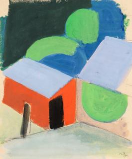 Vilhelm Lundström - Houses with blue roofs