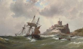 Vilhelm Melbye - In dangerous waters off Bamburgh Castle, Northumberland