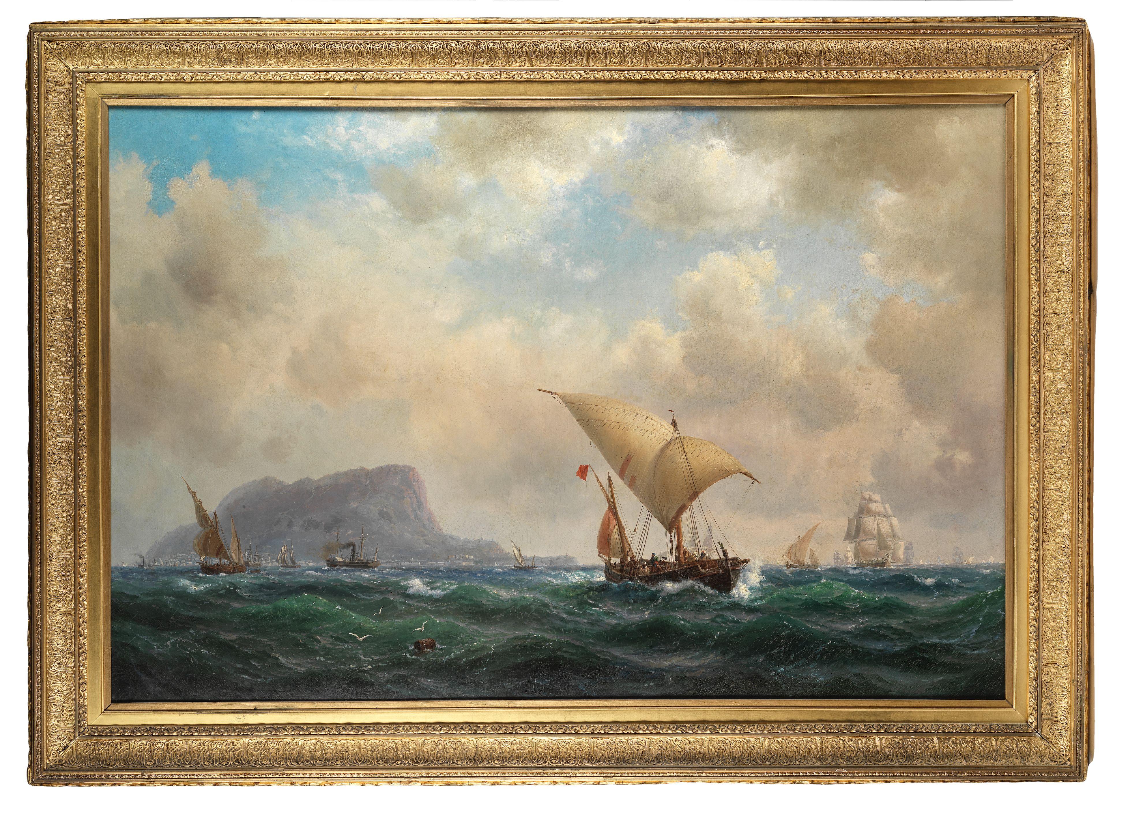Vilhelm Melbye - Shipping off Gibraltar