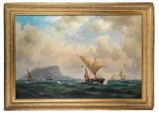 Vilhelm Melbye - Shipping off Gibraltar