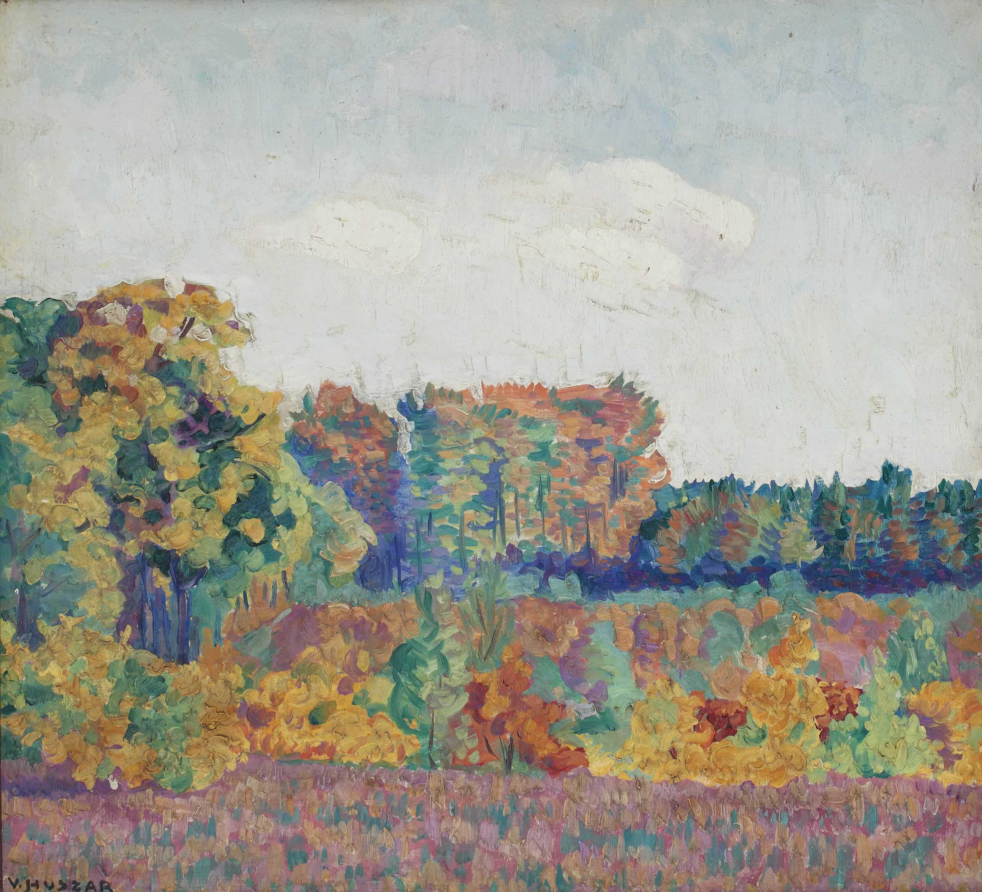 Vilmos Huszar - An autumn landscape