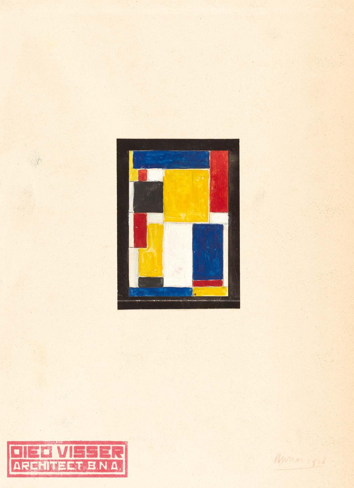 Vilmos Huszár - Entwurf für ein Glasfenster.