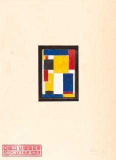 Vilmos Huszár - Entwurf für ein Glasfenster.