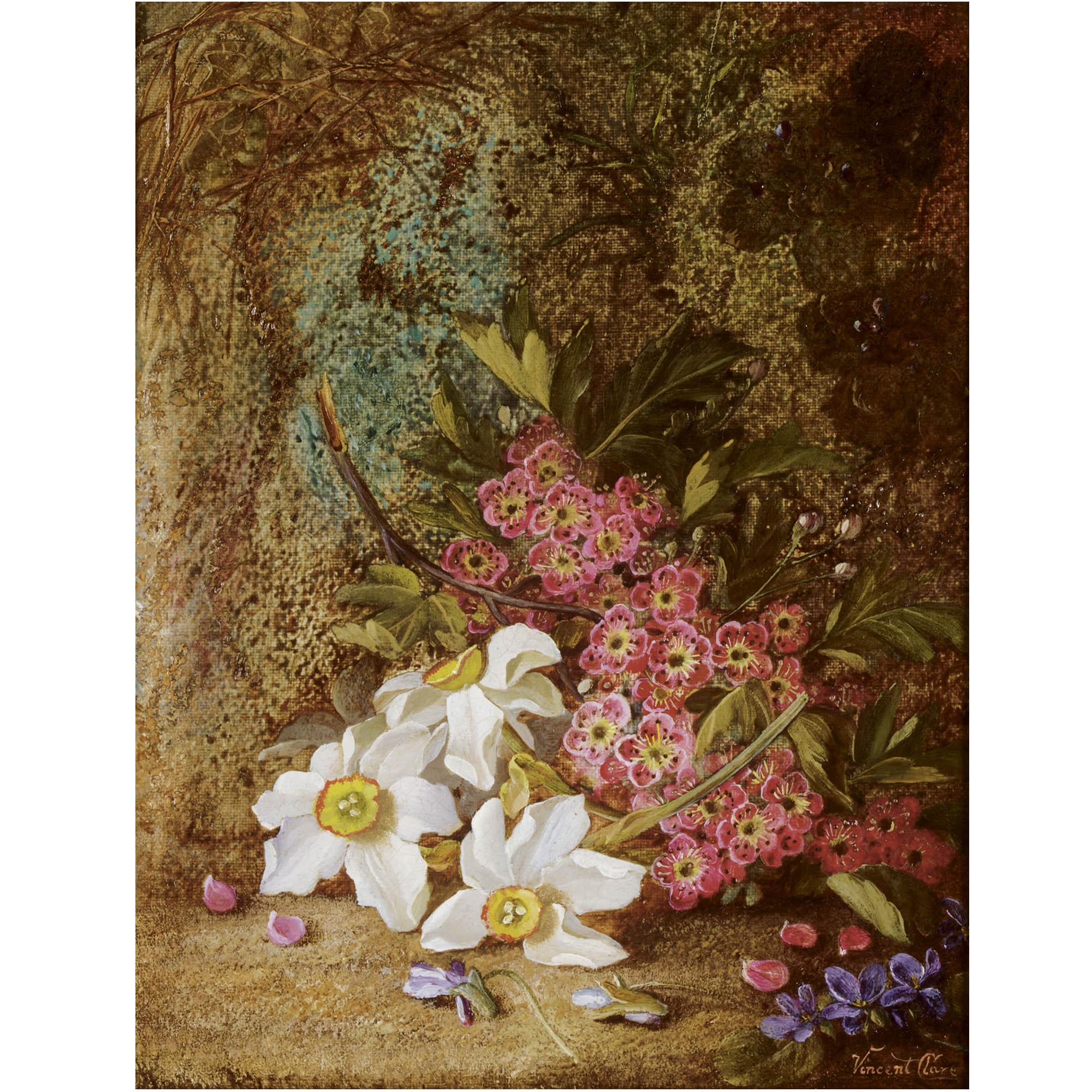 Vincent Clare - British Still Life Of Fruit; Still Life Of Flowers