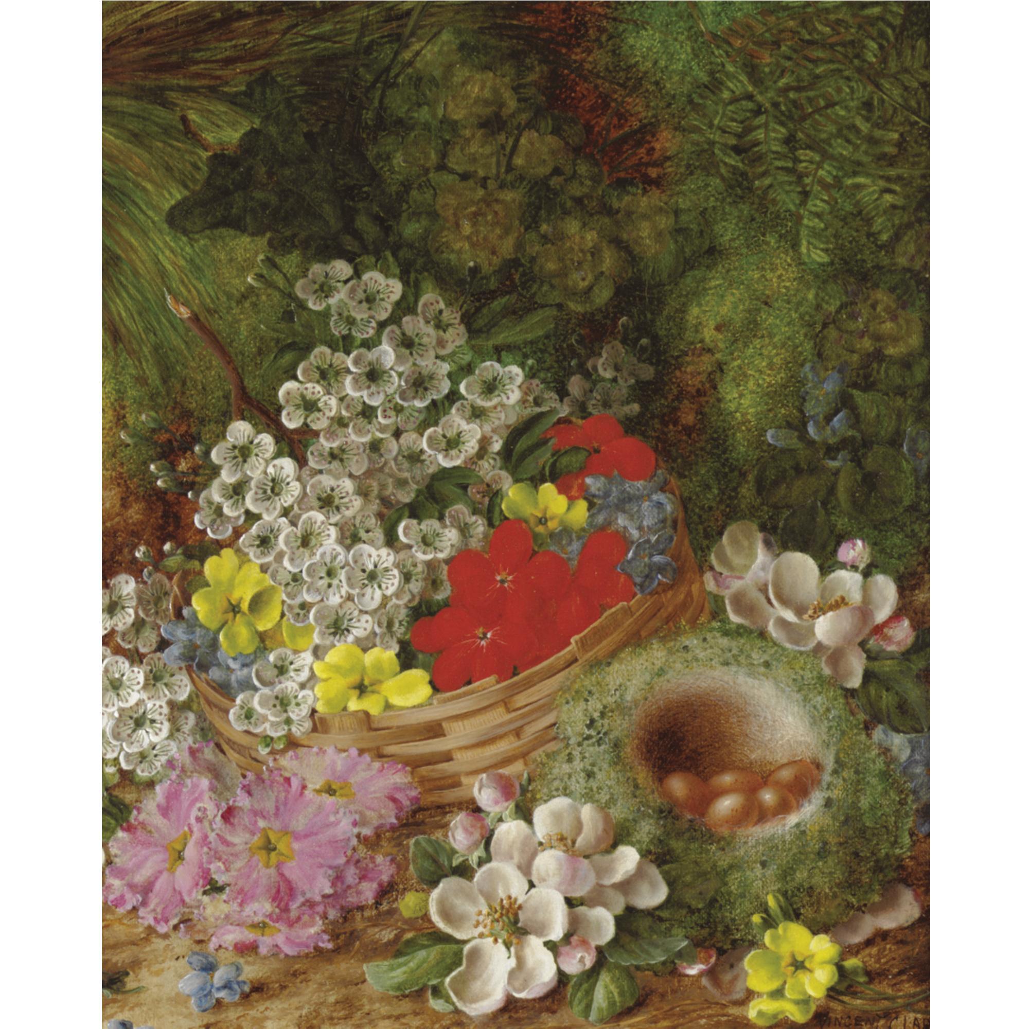 Vincent Clare - Still Life With A Basket Of Flowers; Still Life With A Basket Of Fruit