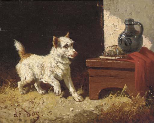 Vincent De Vos - A terrier surprised by mice