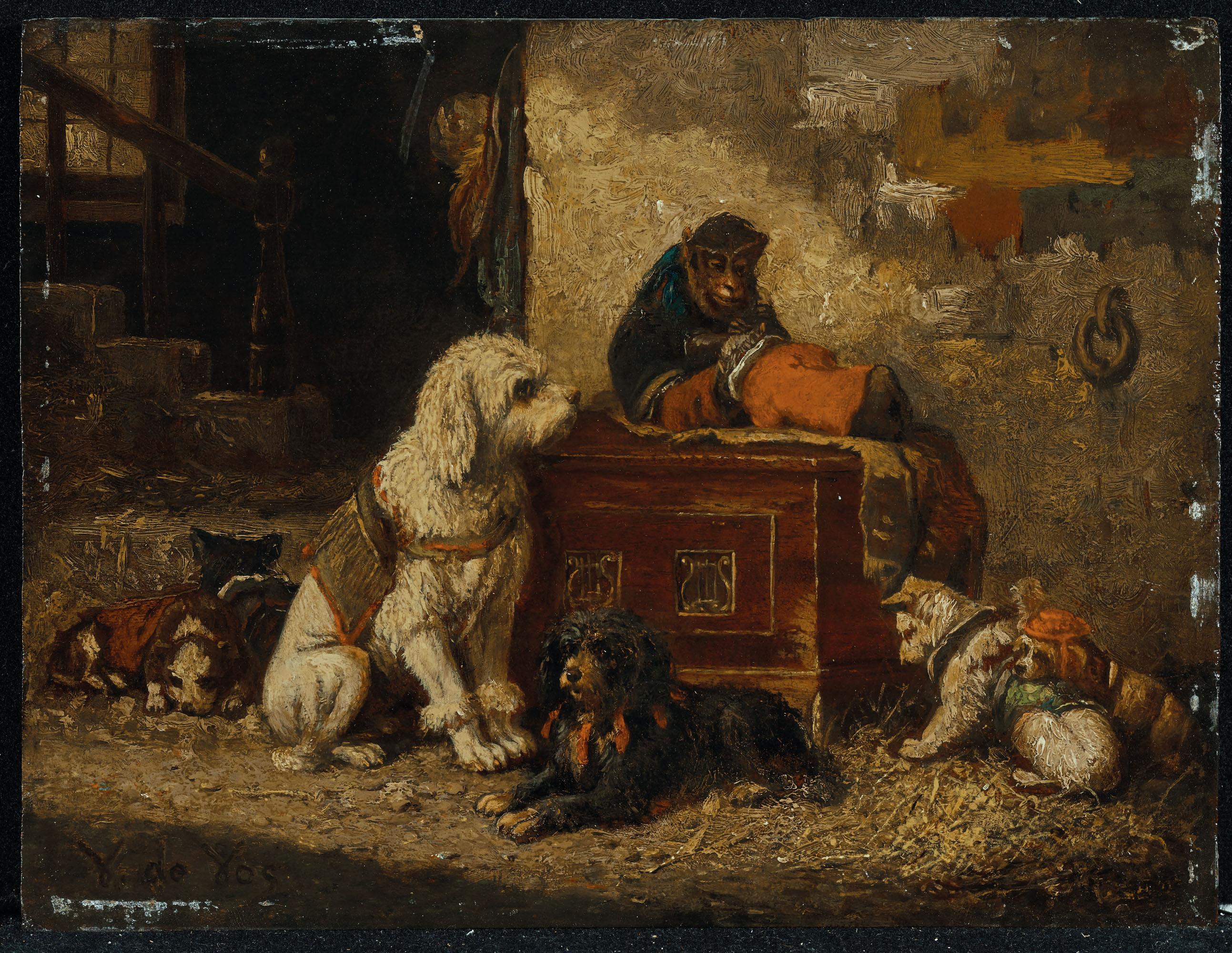 Vincent De Vos - Chiens et singe de cirque