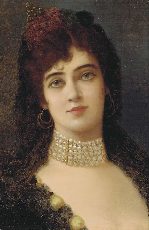 Vincent G. Stiepevich - A Young Beauty With A Pearl Choker