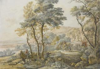 Vincent Jansz. Van Der Vinne - Italianate Landscape With Travellers, After Jan Both