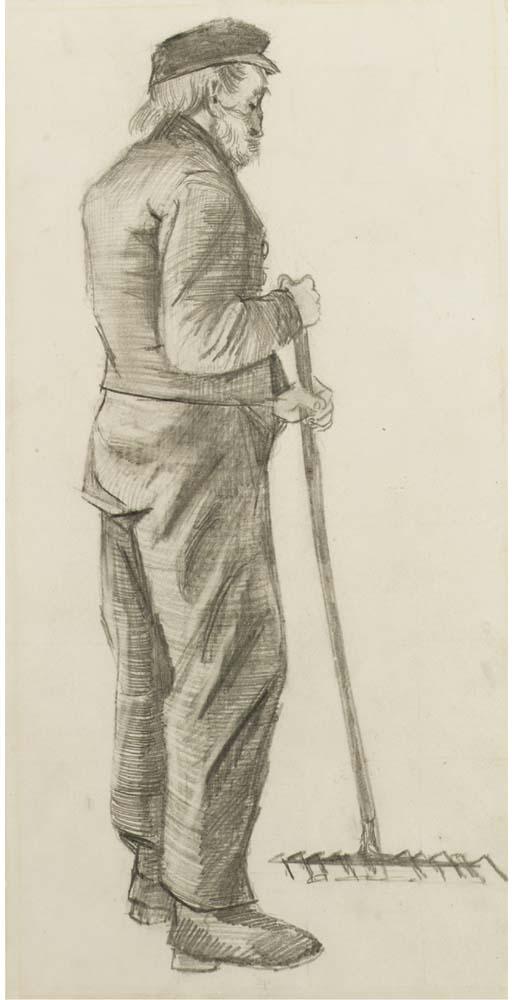 Vincent Van Gogh - Almshouse man (Mr. Adrianus Zuyderland) raking