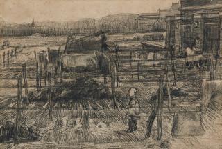 Vincent Van Gogh - Back Yards With Two Figures