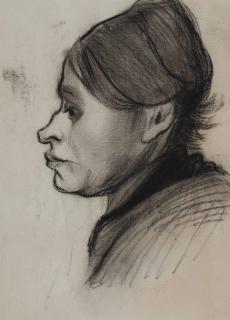 Vincent van Gogh - Head of a Peasant Woman: Left Profile