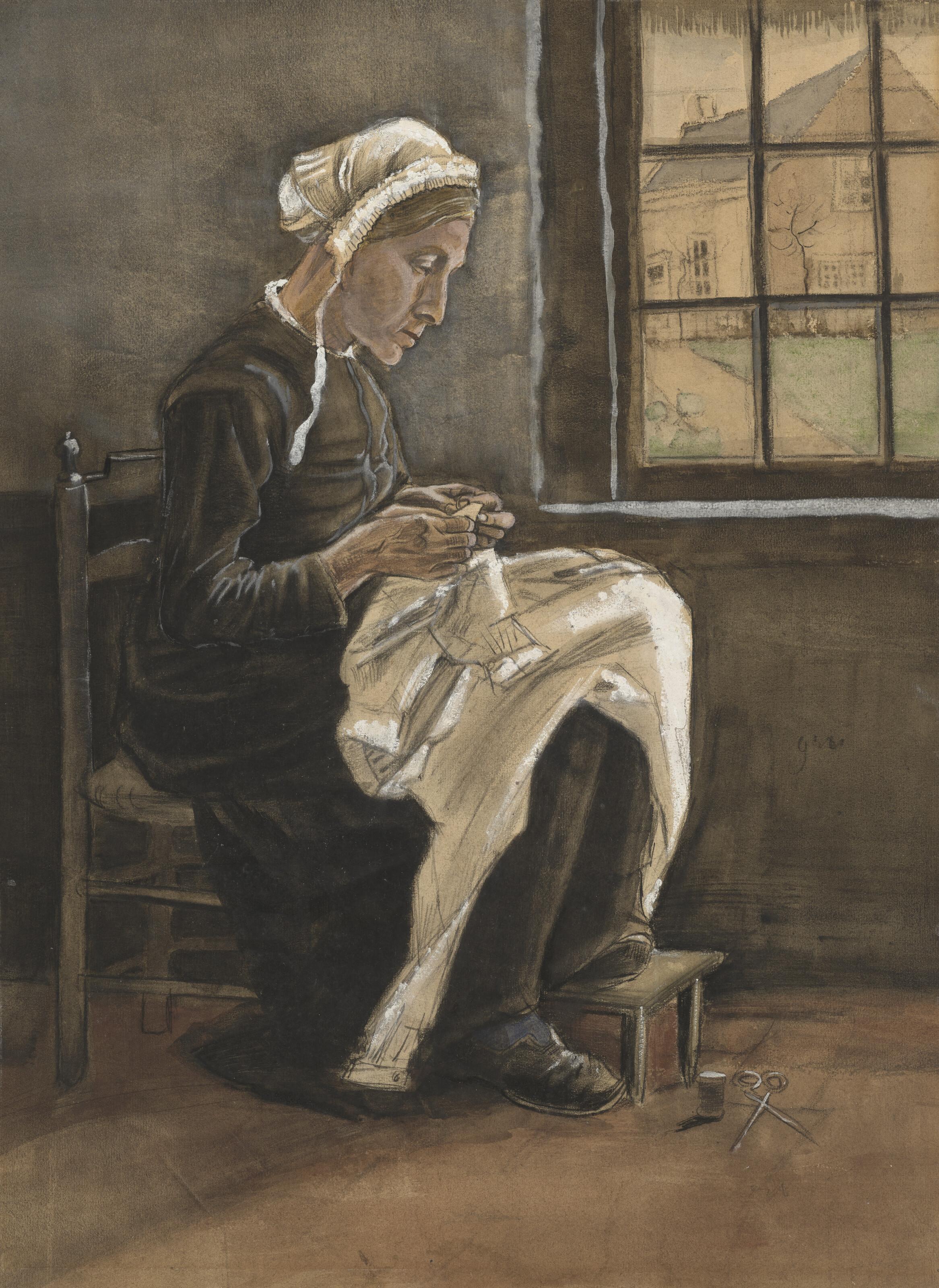 Vincent Van Gogh - Naaiende vrouw (Woman Sewing)