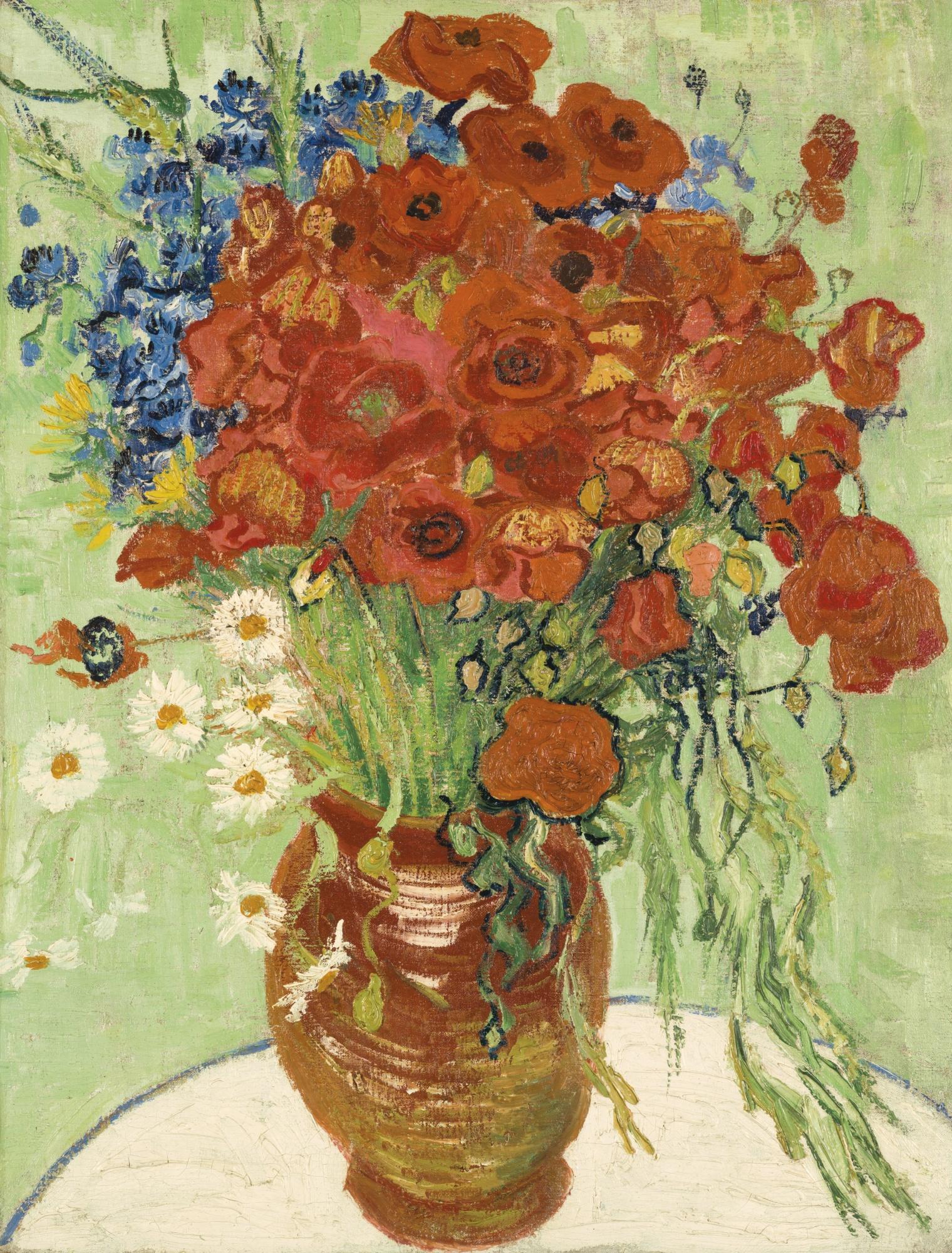 Vincent Van Gogh - Nature Morte, Vase Aux Marguerites Et Coquelicots
