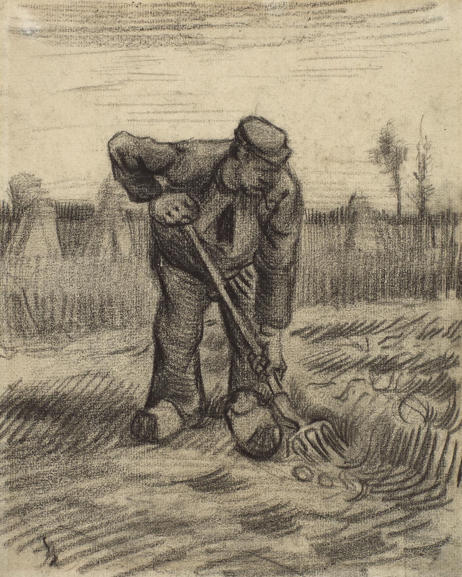Vincent Van Gogh - Peasant Digging Up Potatoes