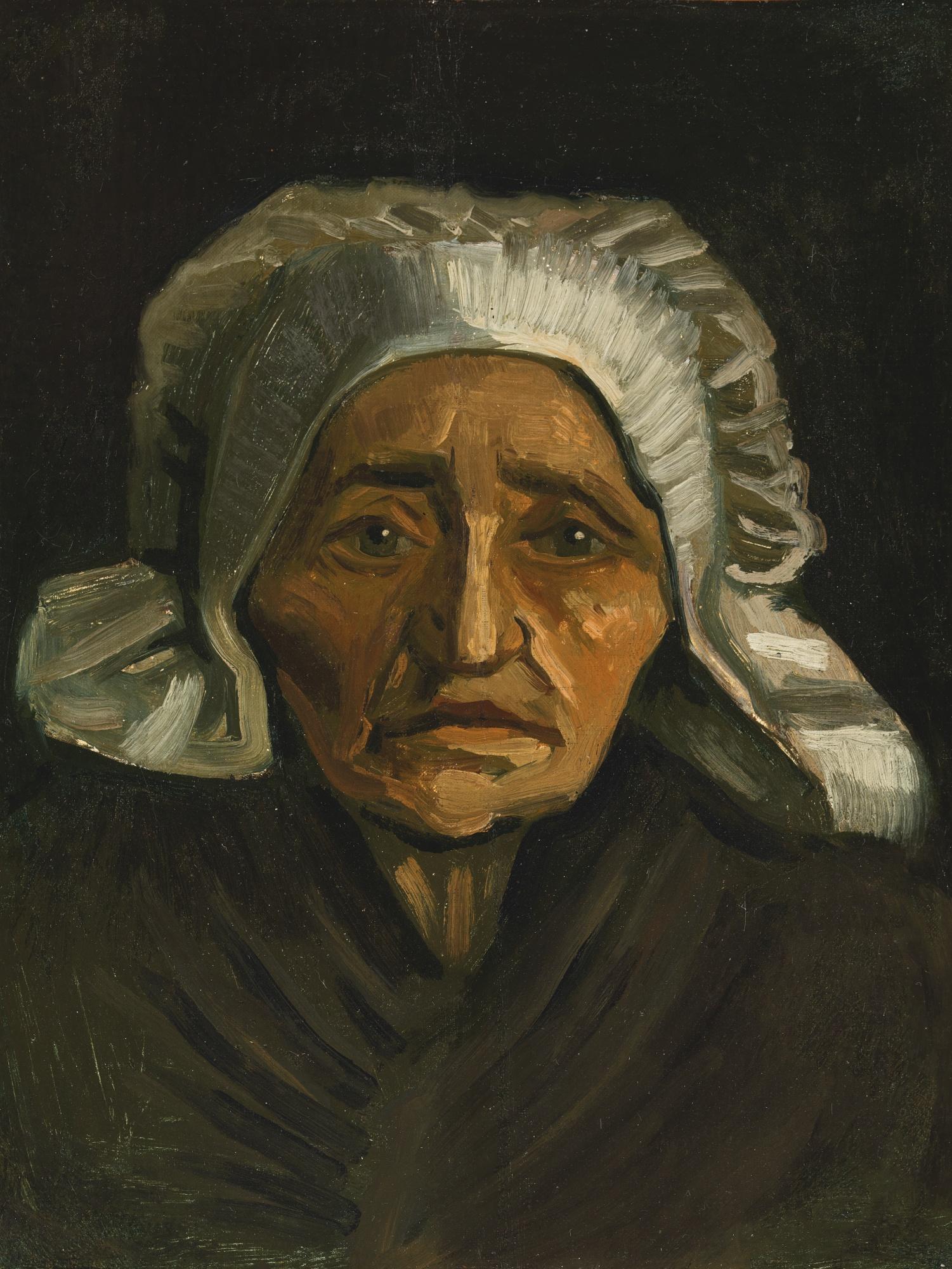 Vincent van Gogh - Tête De Paysanne À La Coiffe Blanche