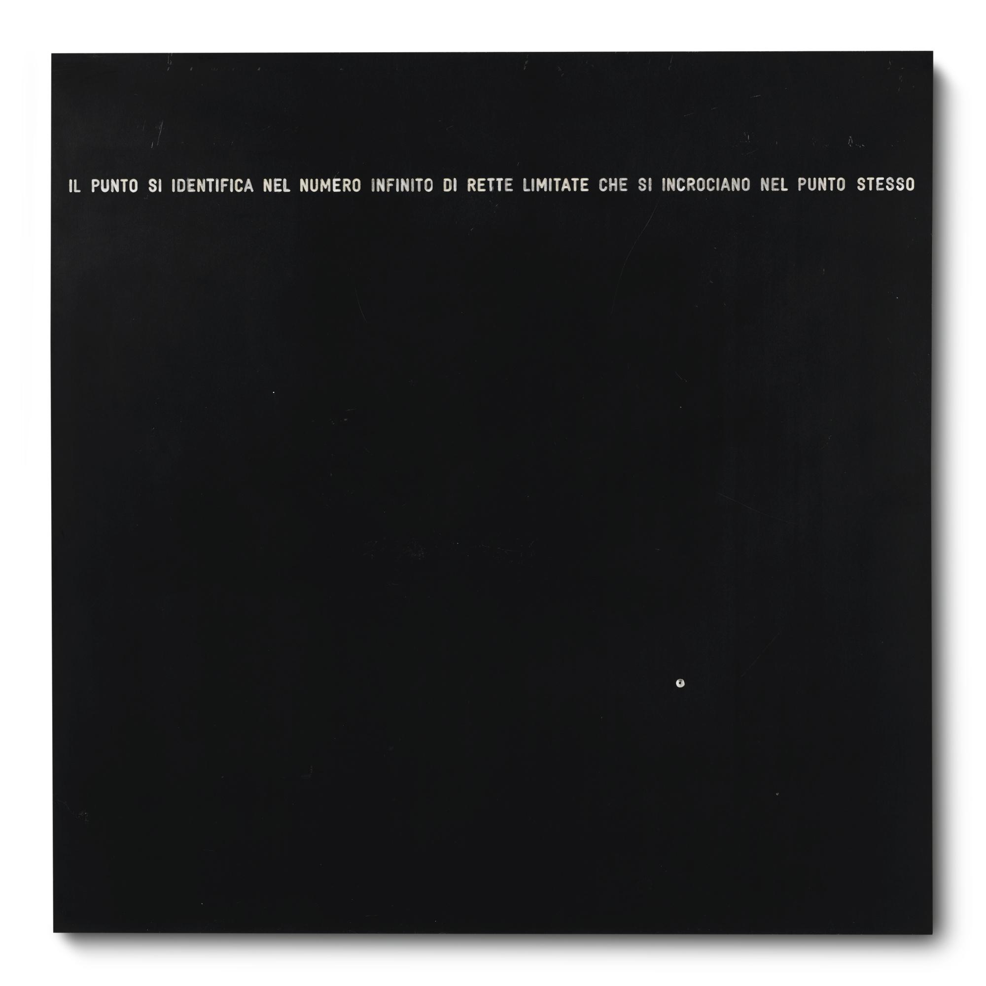 Vincenzo Agnetti - Assioma - Il Punto Si Identifica Nel Numero Infinito Di…
