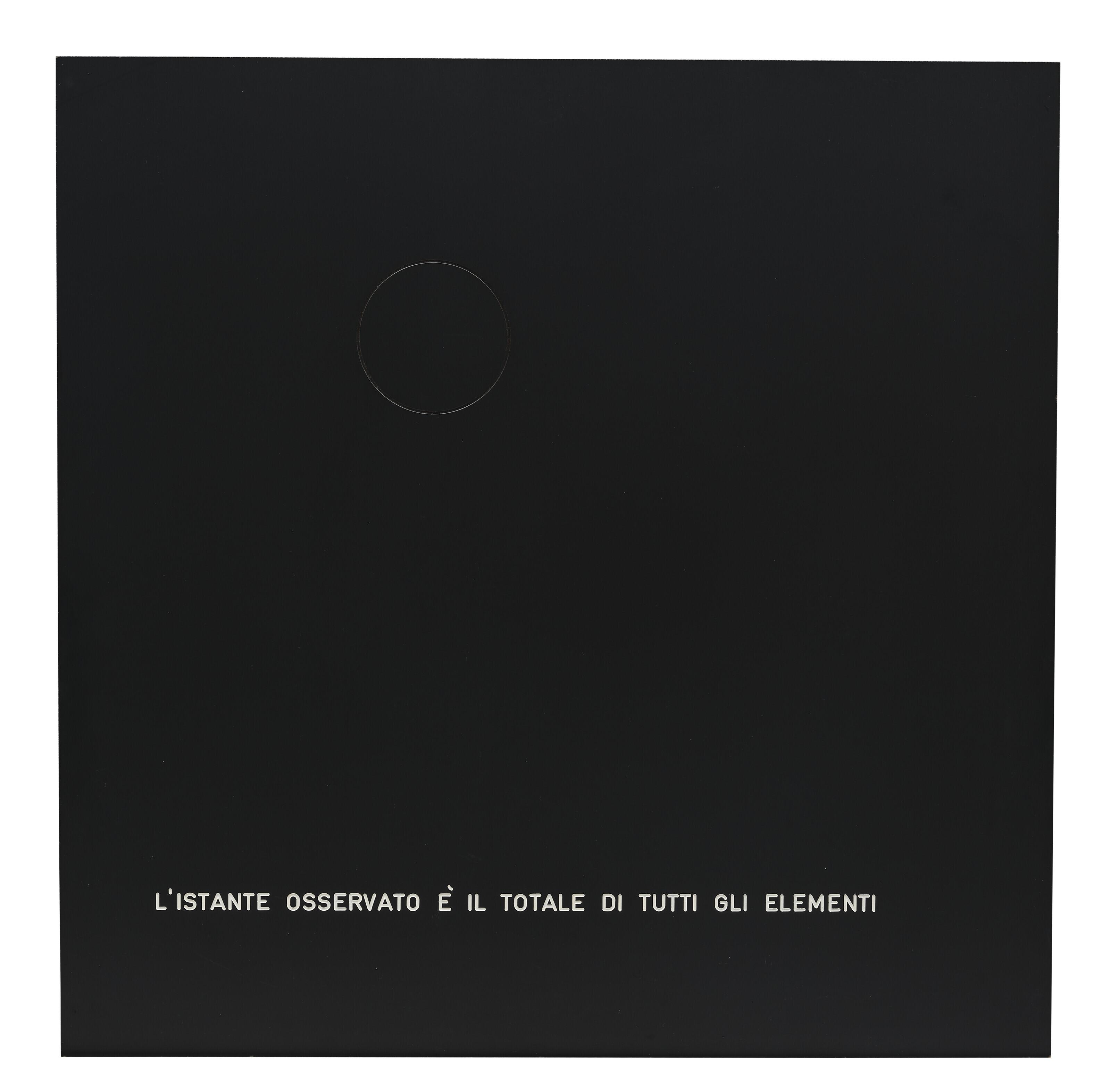 Vincenzo Agnetti - Assioma, L\'istante osservato è il totale di tutti gli elementi