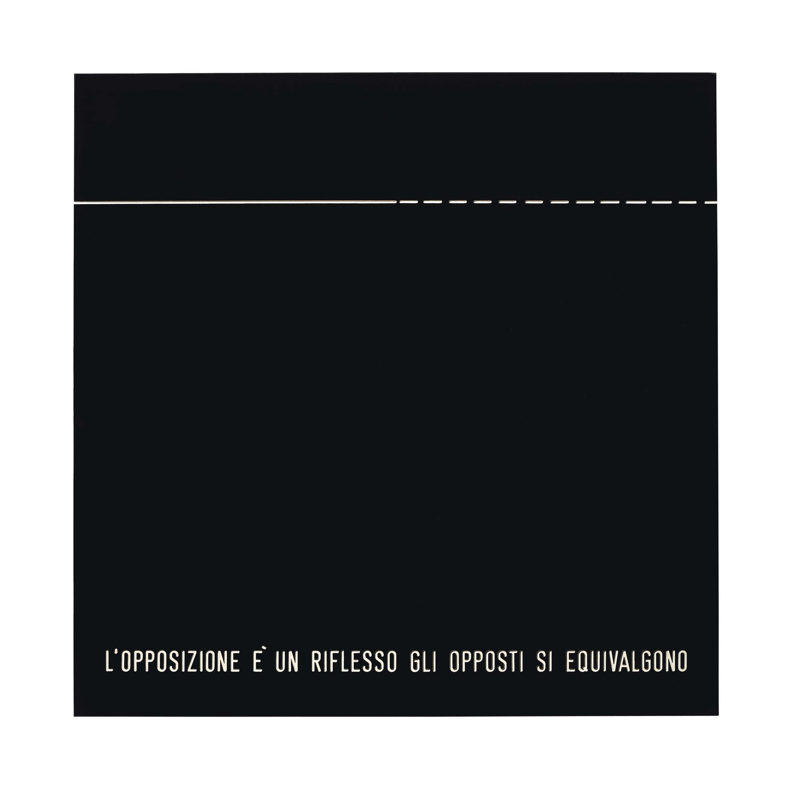 Vincenzo Agnetti - Assioma: l\'opposizione è un riflesso gli opposti si equivalgono