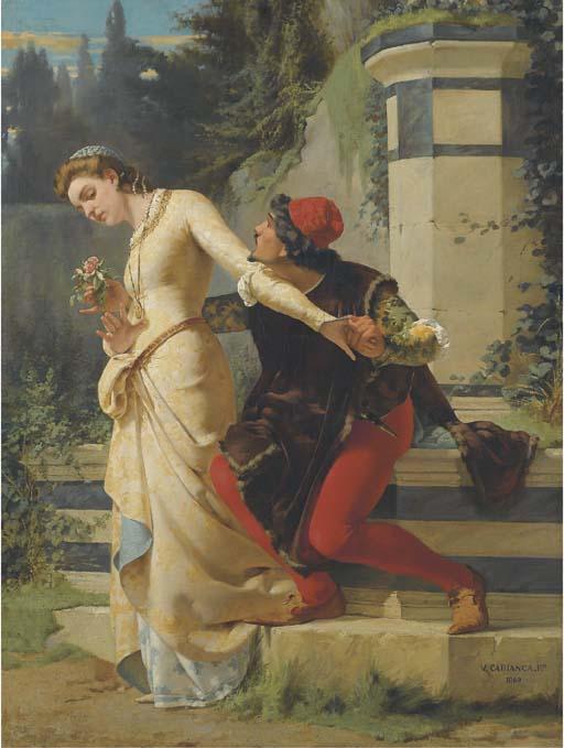 Vincenzo Cabianca - Corteggiamento, 1860