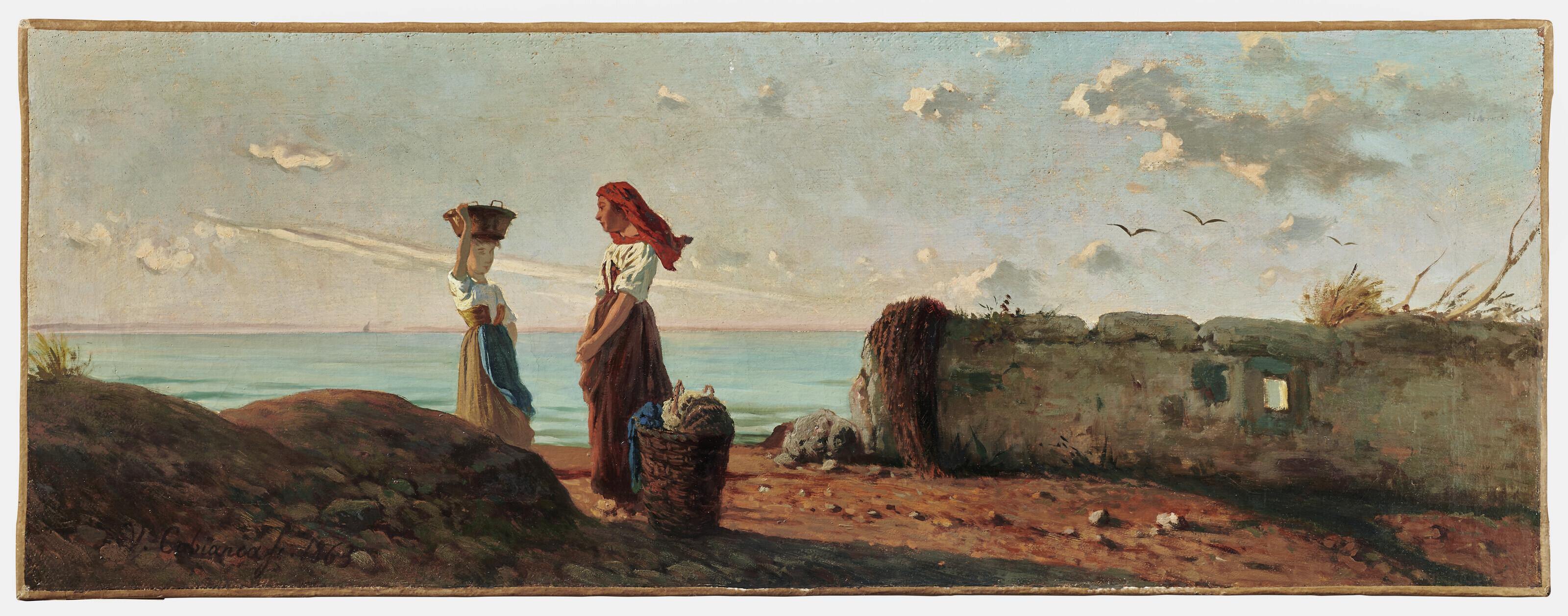 Vincenzo Cabianca - Donne in riva al mare