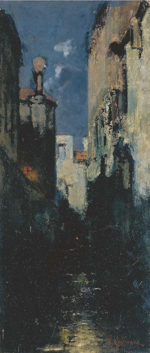 Vincenzo Cabianca - Venezia, Scorcio di Canale