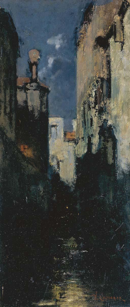 Vincenzo Cabianca - Venezia, scorcio di canale