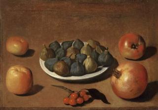 Vincenzo Campi - Plate of Figs With Apples, Cherries And A Pomegranate