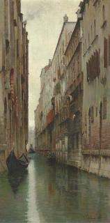 Vincenzo Caprile - A Quiet Canal, Venice