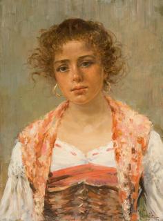 Vincenzo Caprile - Bildnis einer jungen Neapolitanerin.