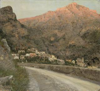 Vincenzo Caprile - Positano. Gli ultimi raggi (La montagna al tramonto)