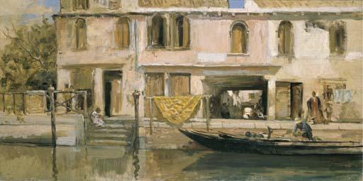 Vincenzo Caprile - Venezia, attracco sul canale