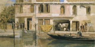 Vincenzo Caprile - Venezia, attracco sul canale