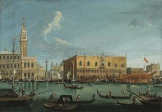 Vincenzo Chilone - Venezia, il bucintoro sul Canal Grande presso Palazzo Ducale