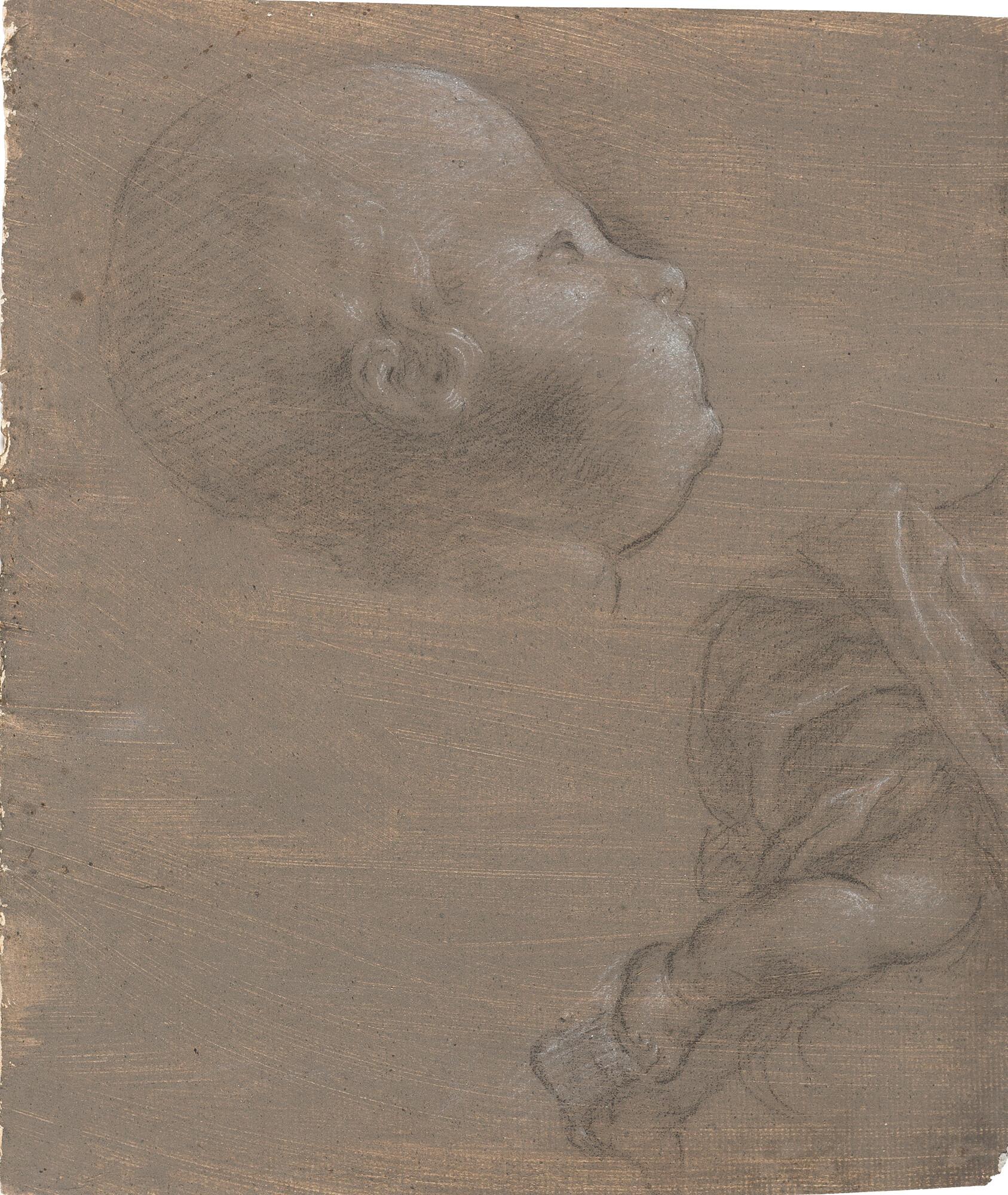 Vincenzo Dandini - 2 Bll.: Studien zum Kopf eines Puttos im Profil