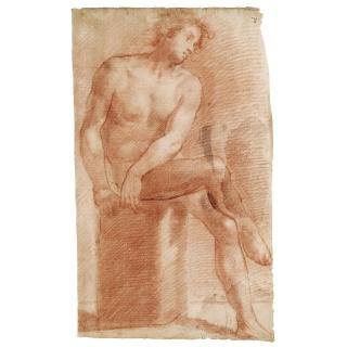 Vincenzo Dandini - A Seated Male Nude, His Legs Crossed