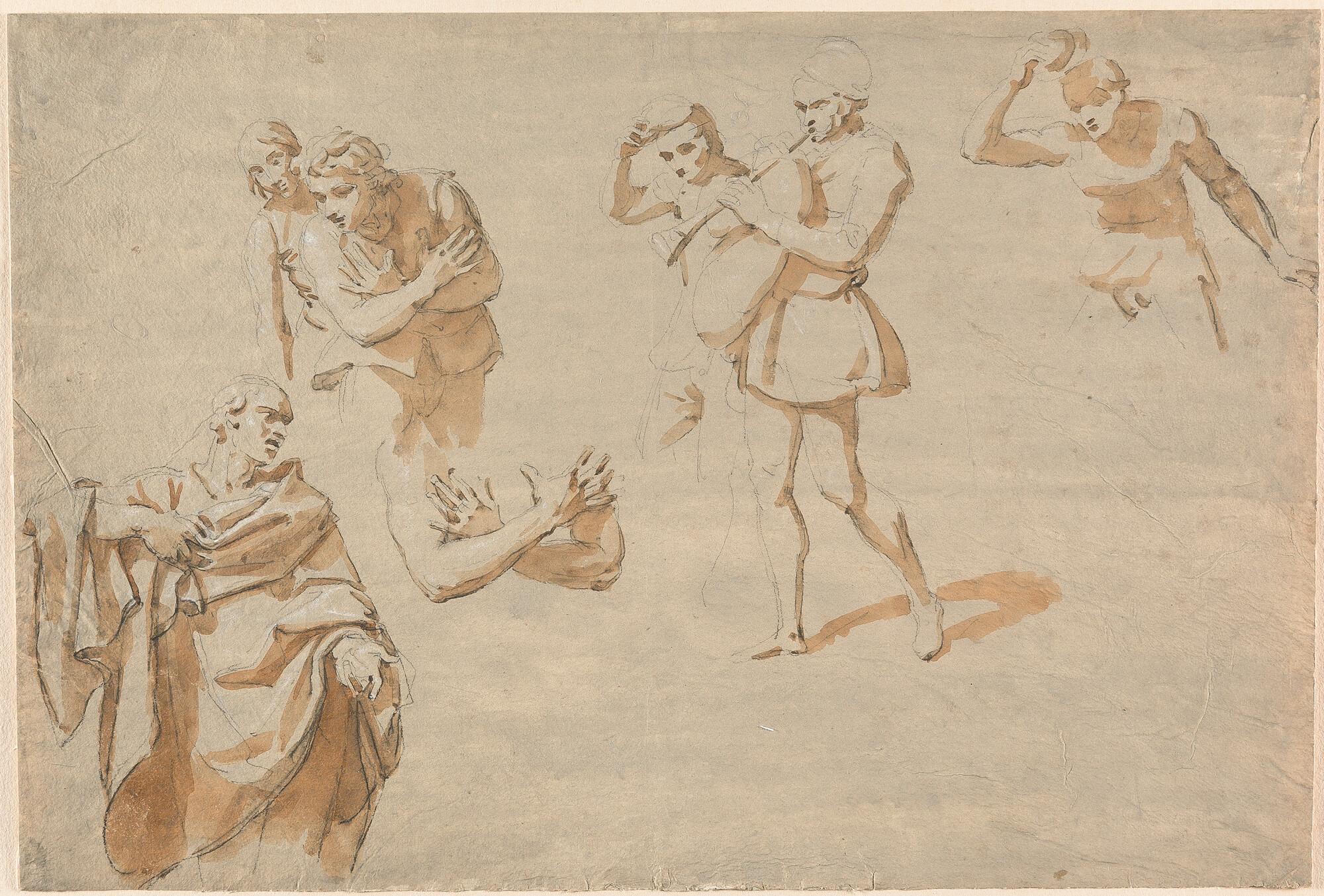 Vincenzo Dandini - Studienblatt mit Figuren