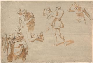 Vincenzo Dandini - Studienblatt mit Figuren