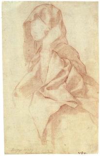 Vincenzo Dandini - Une étude pour une draperie autour de la tête de la Vierge