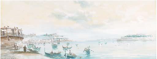 Vincenzo D\'Esposito - The Grand Harbour, Valetta; and Fishing xebecs in the Mediterranean