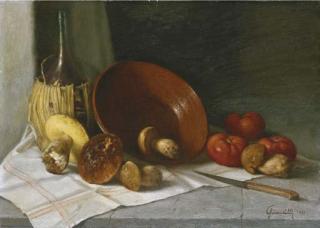 Vincenzo Ghirardelli - Natura morta con funghi