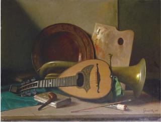 Vincenzo Ghirardelli - Natura morta con strumenti musicali