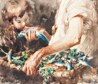 Vincenzo Irolli - Bimbo con pesci