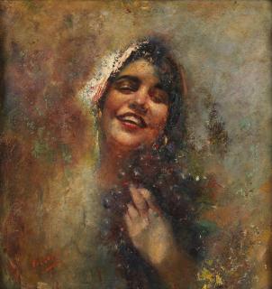 Vincenzo Irolli - Portrait study of a girl with grapes
