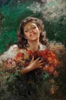 Vincenzo Irolli - Ragazza con fiori