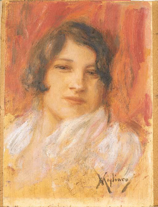 Vincenzo Migliaro - Donna Su Fondo Rosso