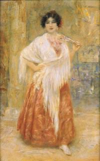 Vincenzo Migliaro - Popolana Con Scialle Bianco