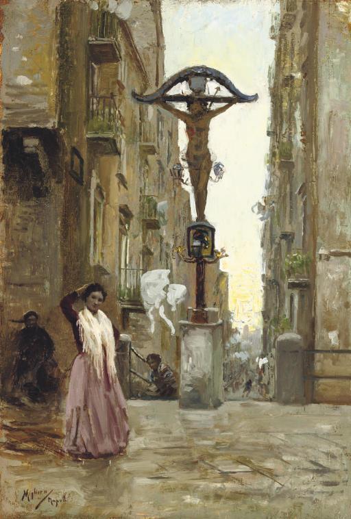 Vincenzo Migliaro - Street scene in Naples