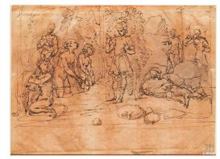 Vincenzo Tamagni - Diana and her nymphs surprised by Actaeon (recto); The Virgin with the suckling Child (verso)