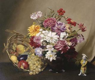 Violet M. Mcinnes - Still Life, Flowers And Fruit